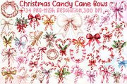 Christmas Candy Cane Bows Clipart, an Illustration by Sublimation Artist (Thumbnail 1 of 6)