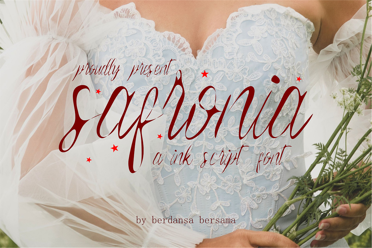 Safronia Ink Scipt Font, a Script Font by Berdansabersama (Photo 1 of 10)