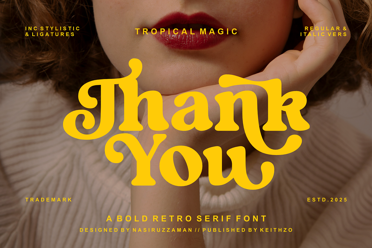 Tropical Magic - Retro Serif Font, a Serif Font by Keithzo (Photo 9 of 9)