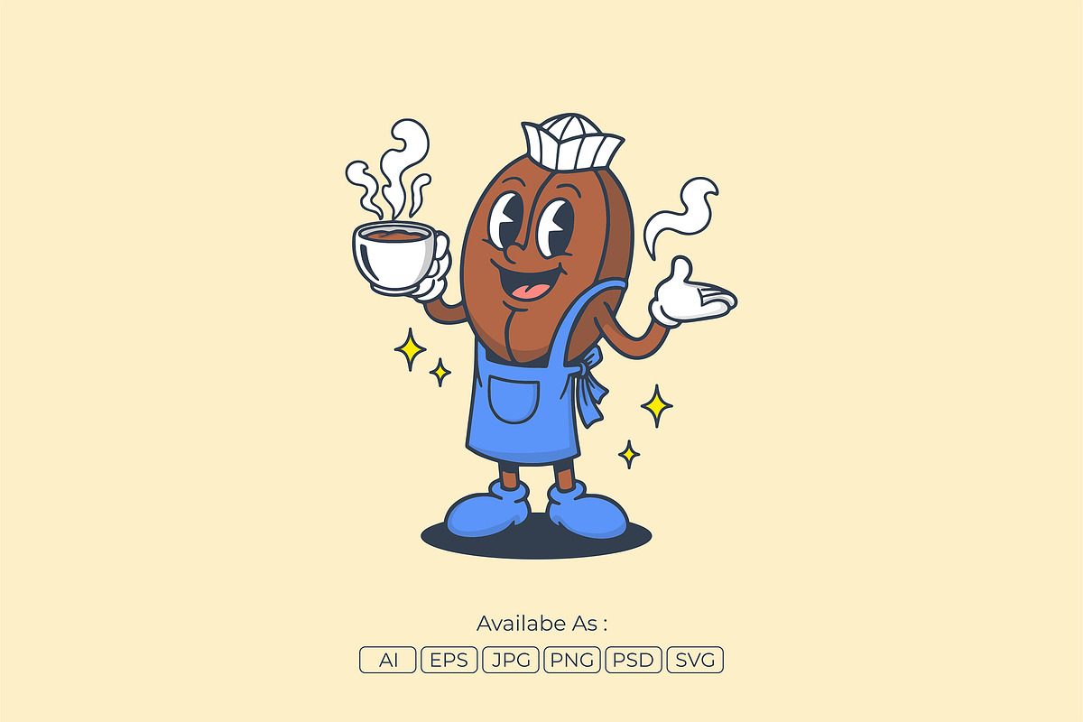 Coffee Bean Character Mascot, a Person Illustration by Partikusi Design (Photo 2 of 3)