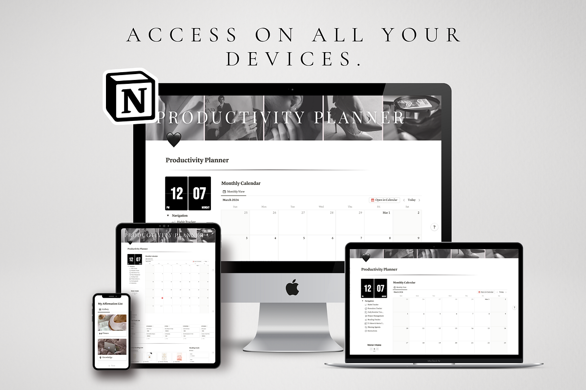 Notion Productivity Planner, a Templates & Theme by BRANDcontent (Photo 7 of 8)