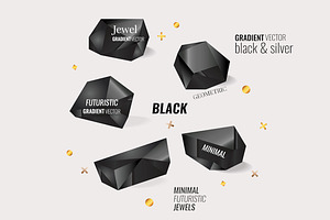 Minimal & Futuristic Jewels Vector