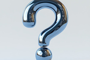 Metallic Blue Question Mark Enigma I, a Photo by Pixeness Studio