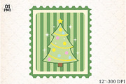 Christmas Tree Coquette Stamps png, an Illustration by Libby Wishes (Thumbnail 1 of 5)