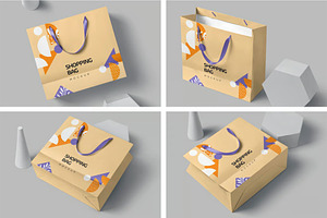 Cardboard Shopping Bag Mockups, a Packaging Mockup by megostudi0