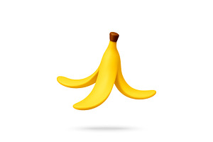 Banana peel 3d icon