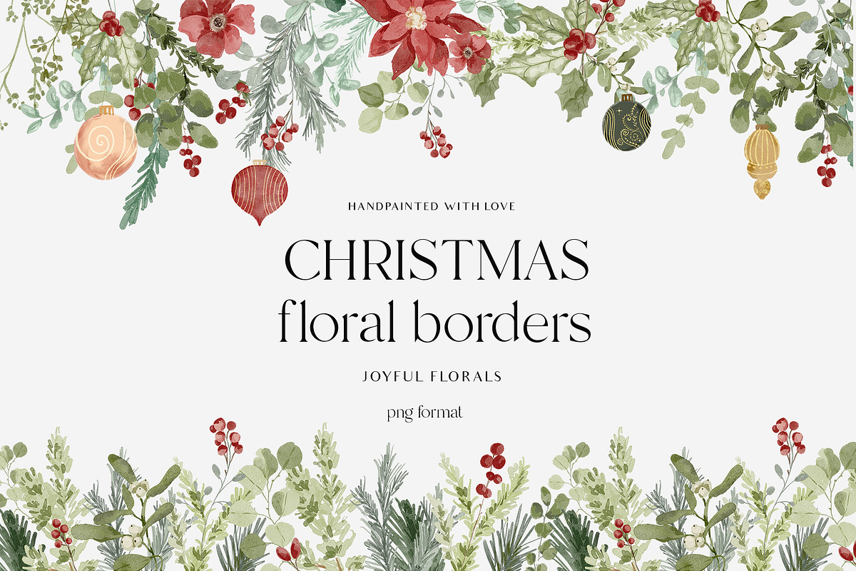 Christmas Floral watercolor graphics, a Decorative Illustration by Grace Noboa Illustrations (Photo 5 of 15)