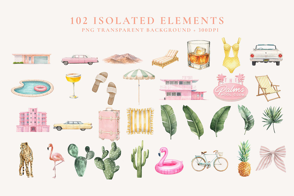 Palm Springs Watercolor Collection, a Graphic by Paper Flowers Studio (Photo 3 of 8)