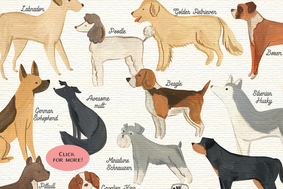47 Hand Painted Dogs, an Animal Illustration by Flora+Bear (Photo 2 of 6)