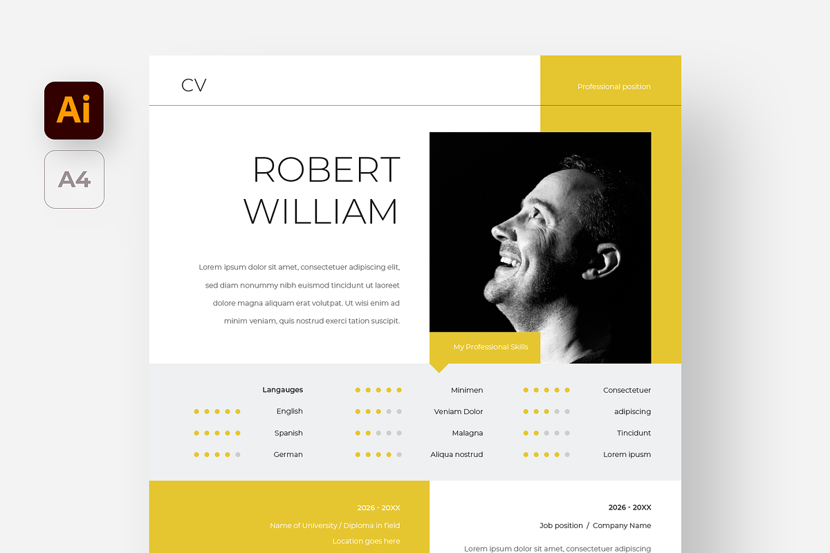 Modern and Clean Resume Template, a Resume Template by Filip Studio (Photo 1 of 4)