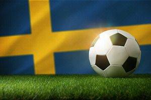 Soccer Ball on Sweden Flag Grass Scene, a Sports & Recreation Photo by Davizro's Market