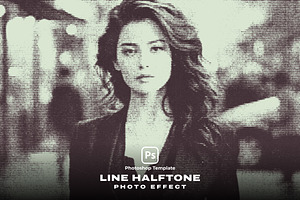 Line Halftone Photo Effect