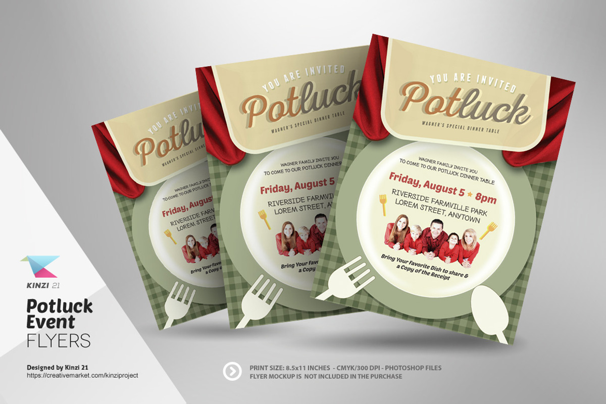 Potluck Event Flyer Template, a Flyer Template by kinzi21 (Photo 4 of 4)