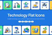Technology Flat Icons, a Duotone Icon by Brickclay (Thumbnail 1 of 11)