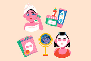 White Beauty Care Illustration, a Healthcare Illustration by graphicook
