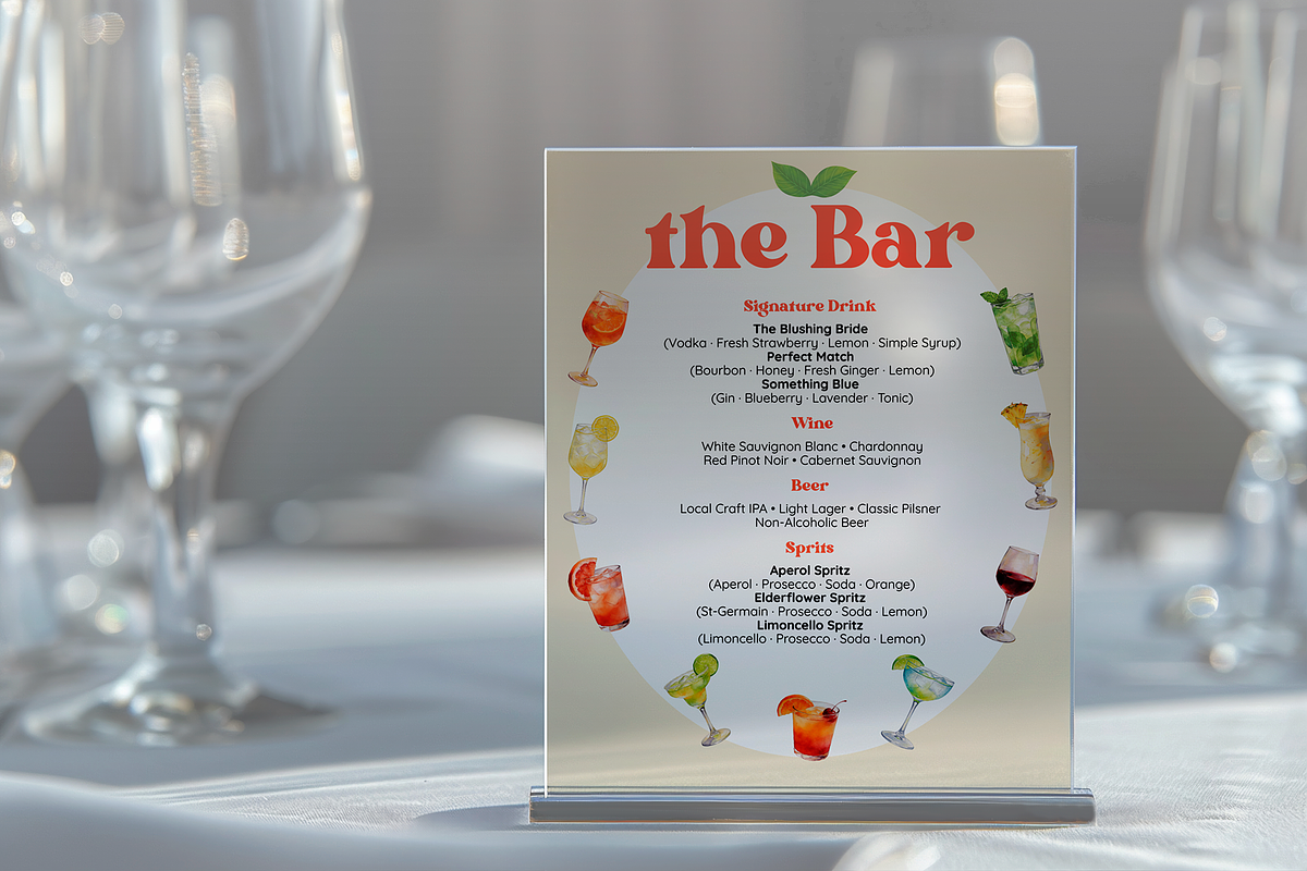 Signature Drink Sign Canva Template, a Brochure Template by GraphiCarola (Photo 1 of 6)