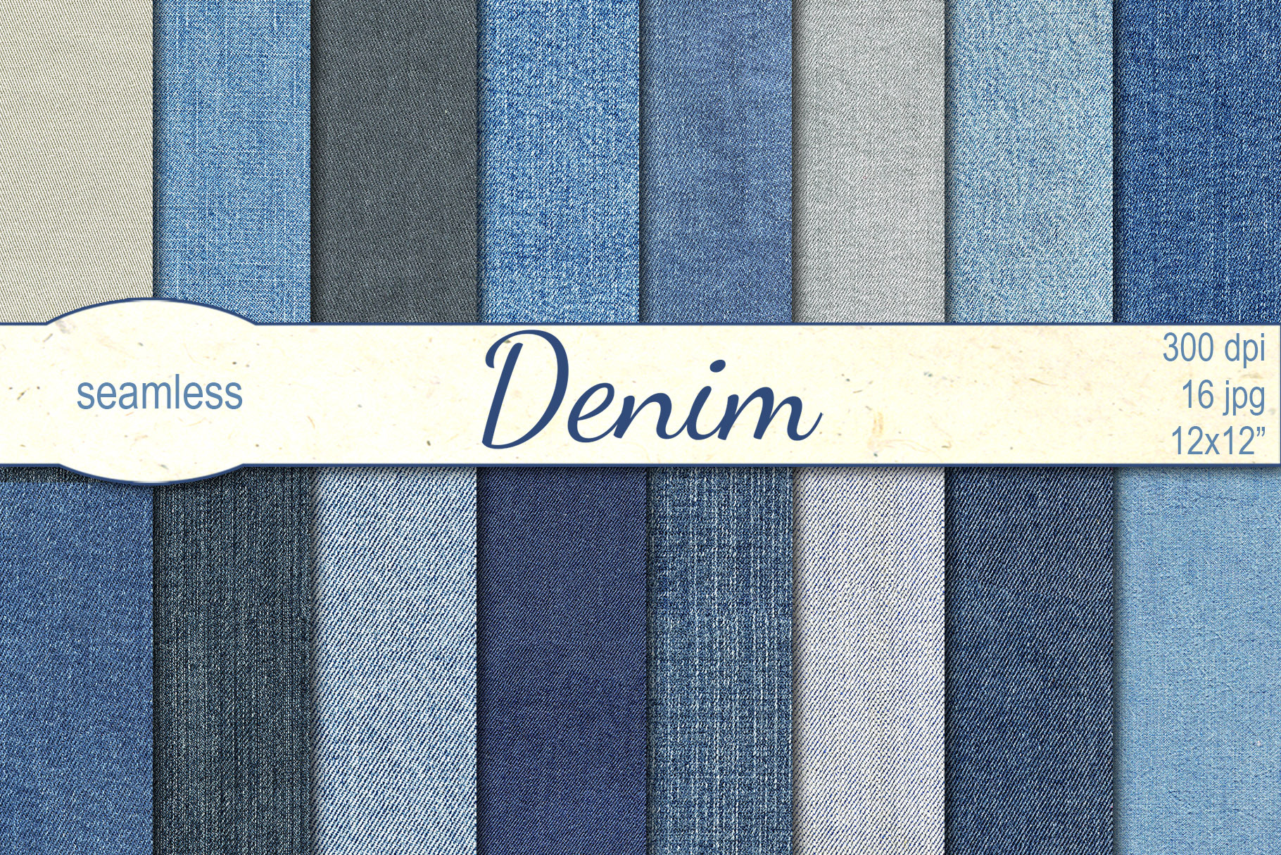 Denim seamless patterns, a Pattern Graphic by DollyPotterson