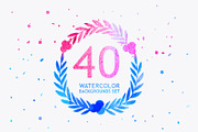 40 dreamy watercolor backgrounds, a Texture Graphic by Anttoniu (Thumbnail 1 of 5)