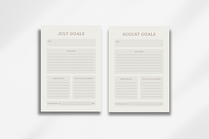 Monthly Goals Setting Planner