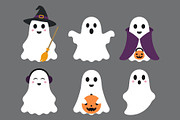 Cute Halloween ghost characters, a Seasonal Illustration by Yayasya (Thumbnail 2 of 3)