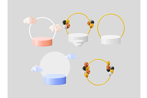 A set of 3d product podiums with, an Object Illustration by Abscent