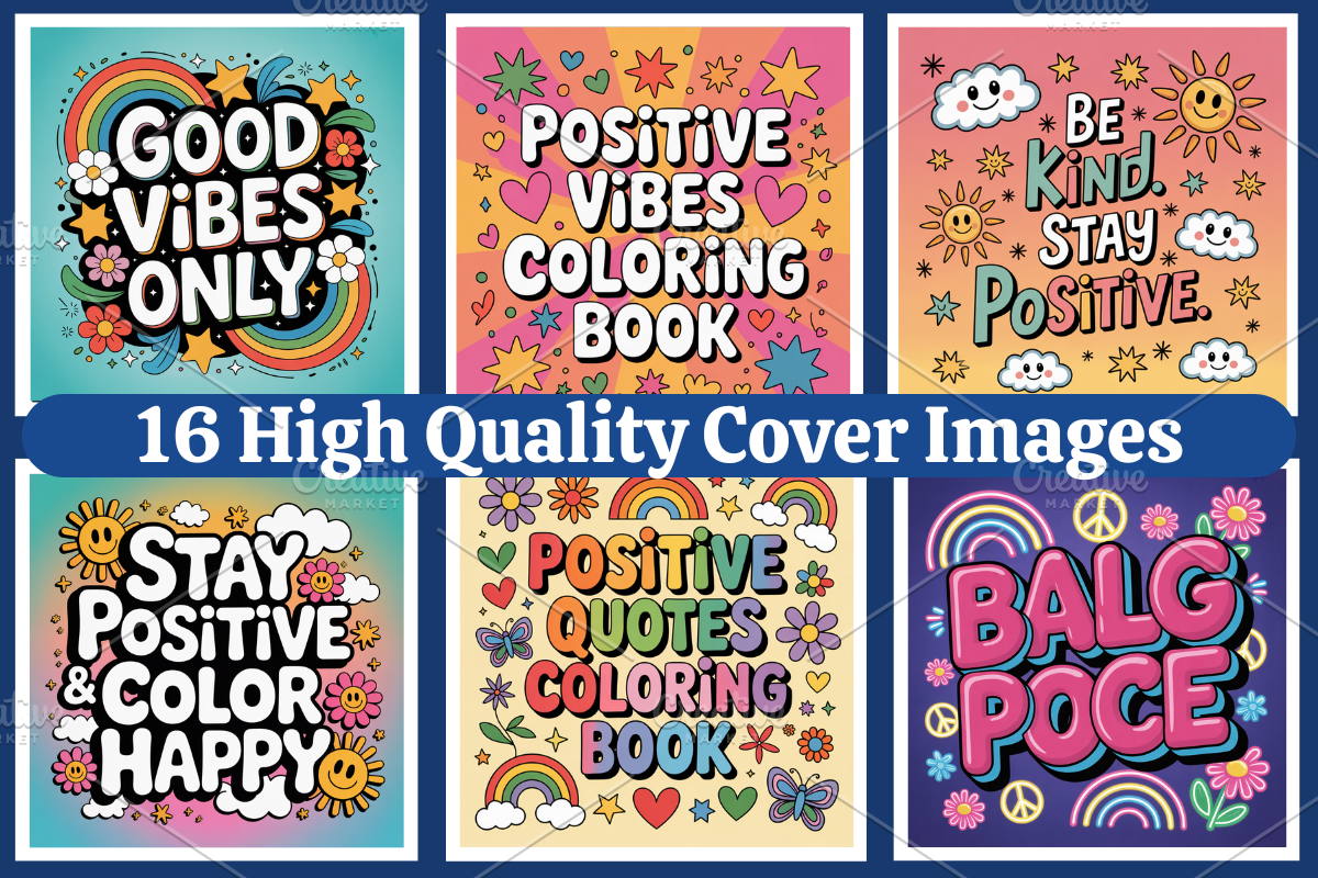 Positive Quotes Coloring Pages, a Decorative Illustration by Coco Bloom (Photo 3 of 4)