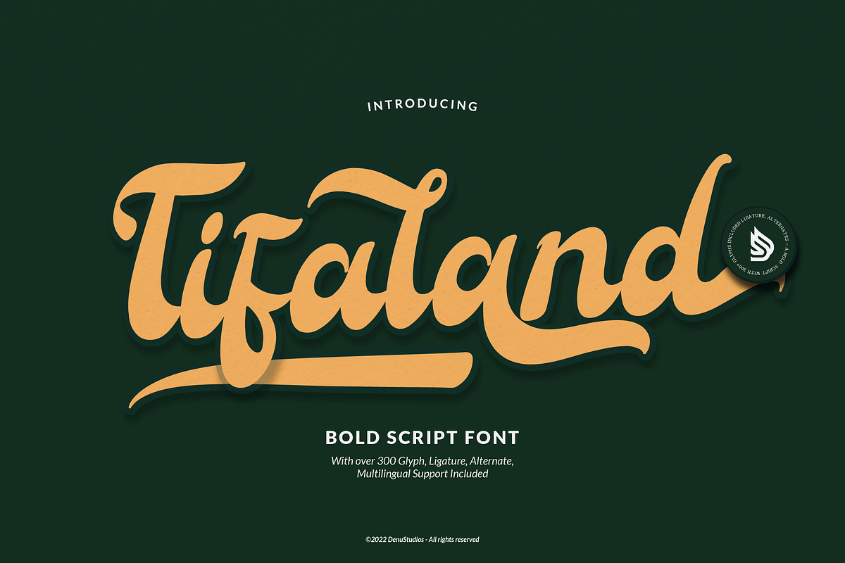 Tifaland | Bold Script Font, a Script Font by Denustudios (Photo 1 of 12)