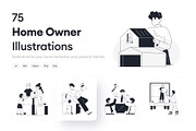 Home Owner Illustration Set, an Outline Icon by Vectors Market (Thumbnail 1 of 10)