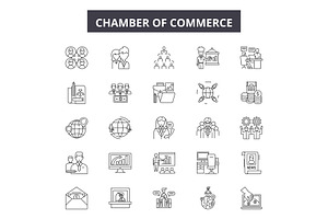 Chambers Of Commerce Line Icons