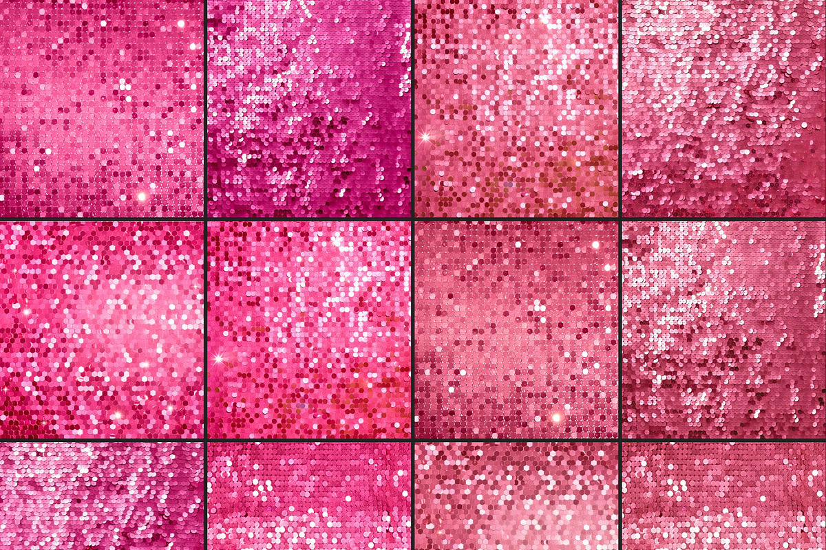 Pink Sequin Patterns Digital Paper, a Texture Illustration by Tanya Kart (Photo 3 of 4)