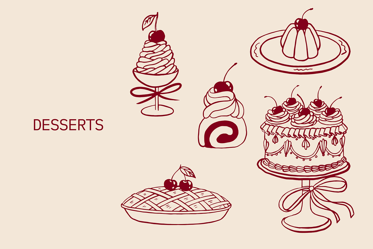 Whimsical Coquette Cherry Vibe Set, a Decorative Illustration by Veronika Gotovceva (Photo 4 of 6)