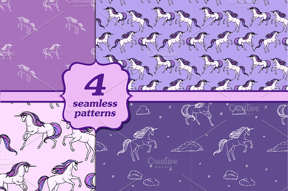 Four unicorn patterns preview 6