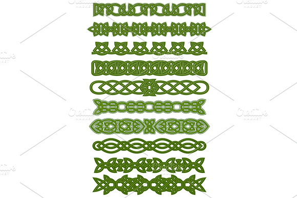 Green celtic knots ornaments preview 2