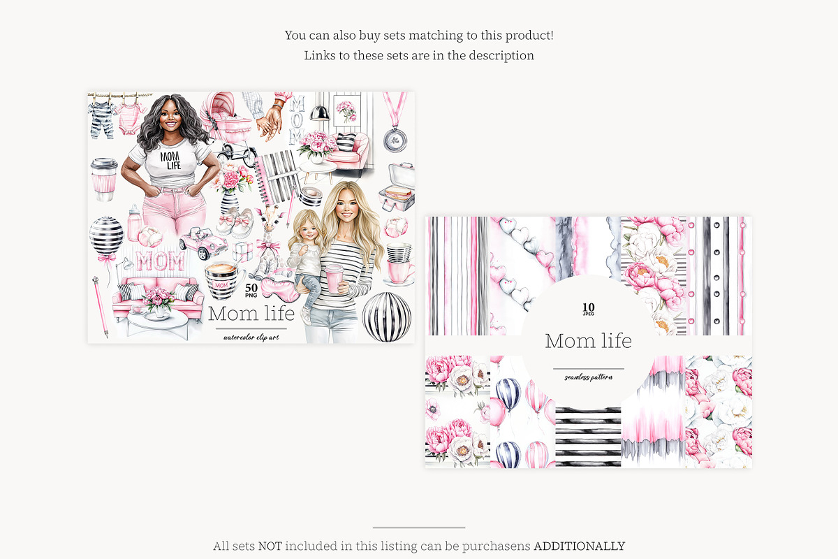 Mothers Day Digital Paper, a Pattern Graphic by GlamArtZhanna (Photo 2 of 4)