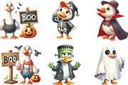 Funny Halloween Silly Goose Clipart, an Illustration by CraftArtStudio (Thumbnail 2 of 6)