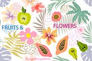 Fruits and Frowers Patterns' Set, a Pattern Graphic by Svetlana Kononova (Thumbnail 2 of 4)