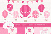 Shades of Pink Hot Air Balloons, an Illustration by Amanda Ilkov (Thumbnail 1 of 6)