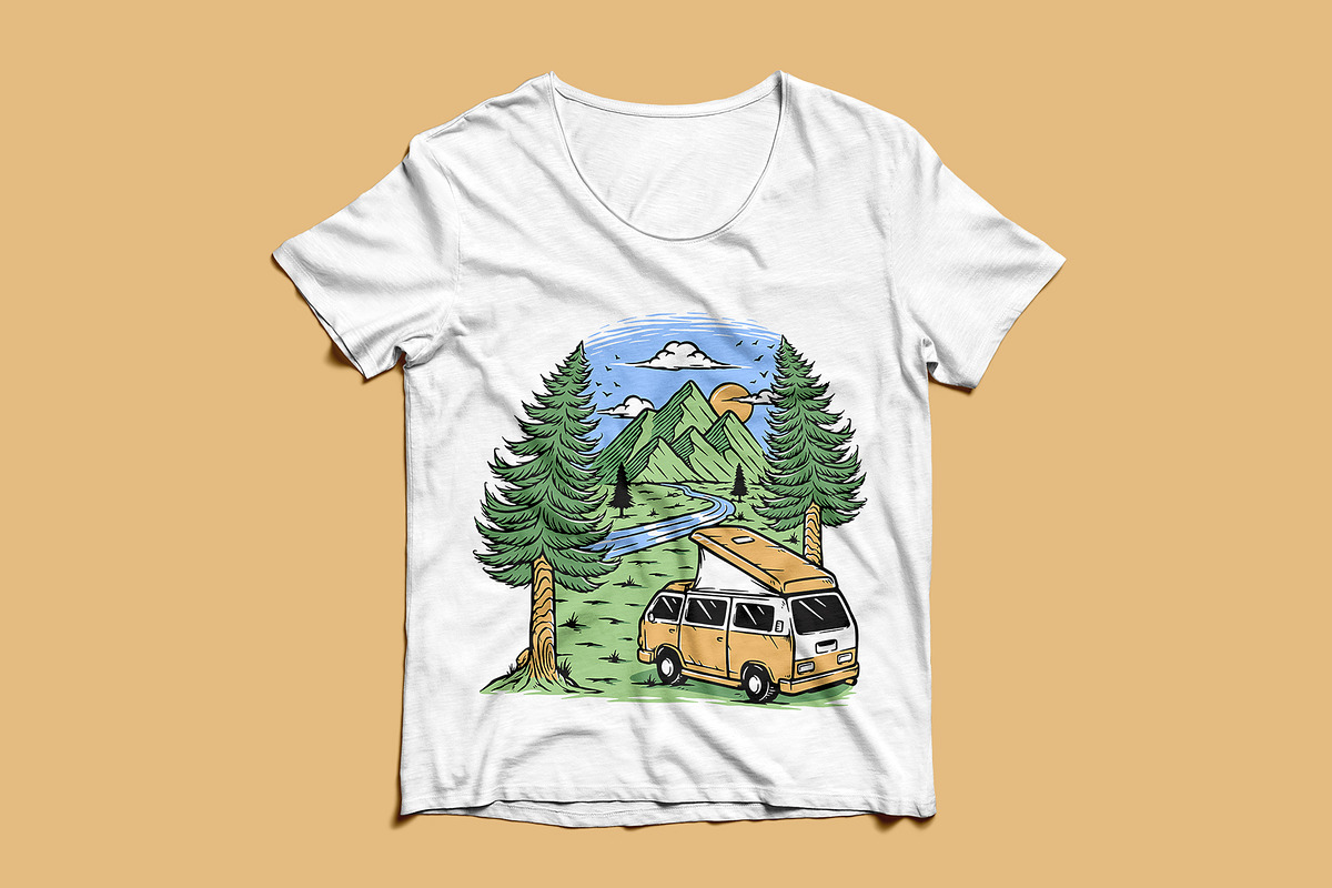 Enjoy the mountain view by van, an Illustration by gunaonedesign (Photo 3 of 5)