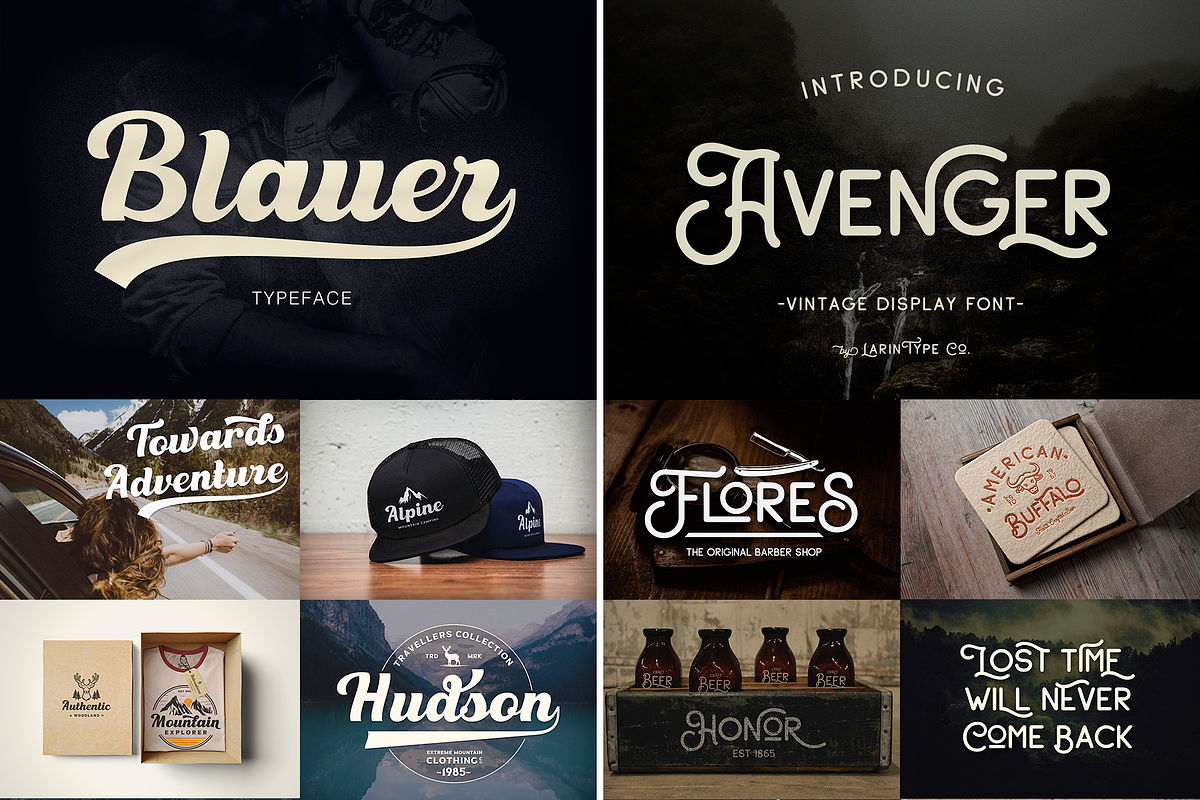 Huge Vintage Font Bundle, a Script Font by Larin Type Co. (Photo 13 of 16)