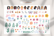 Girls and flowers, a Background Graphic by rosypatterns (Thumbnail 2 of 8)