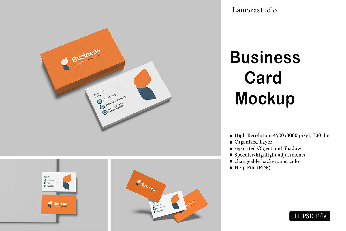 High Quality Business Card Mockup, an Advertising Mockup by lamorastudio (Photo 1 of 12)