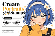 Anime & Manga Eyes Procreate Stamps, a Brush Add-On by sundrameda (Thumbnail 8 of 12)