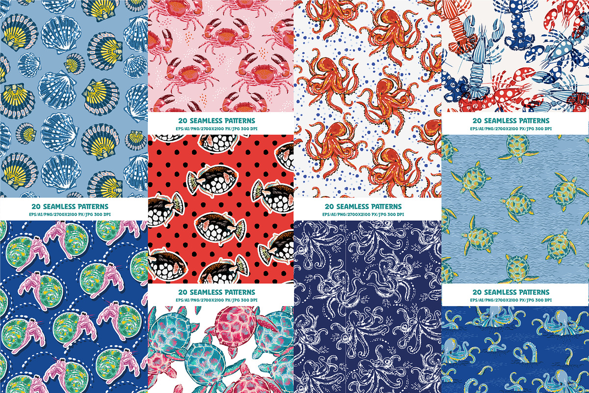 SEA MONSTERS, a Pattern Graphic by MSNTY STUDIOX (Photo 5 of 30)