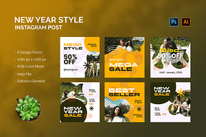 New Year Style - Instagram Post, a Social Media Template by StreaksideStd