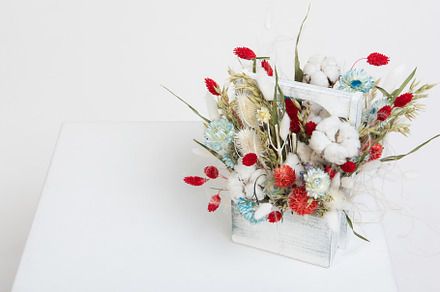 Beauty bouquet of dried flowers stock photo containing red and decoration, a Beauty & Fashion Photo by Jan Jack Russo Media