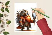 Steampunk character clipart, an Illustration by RobertsArt (Thumbnail 4 of 7)
