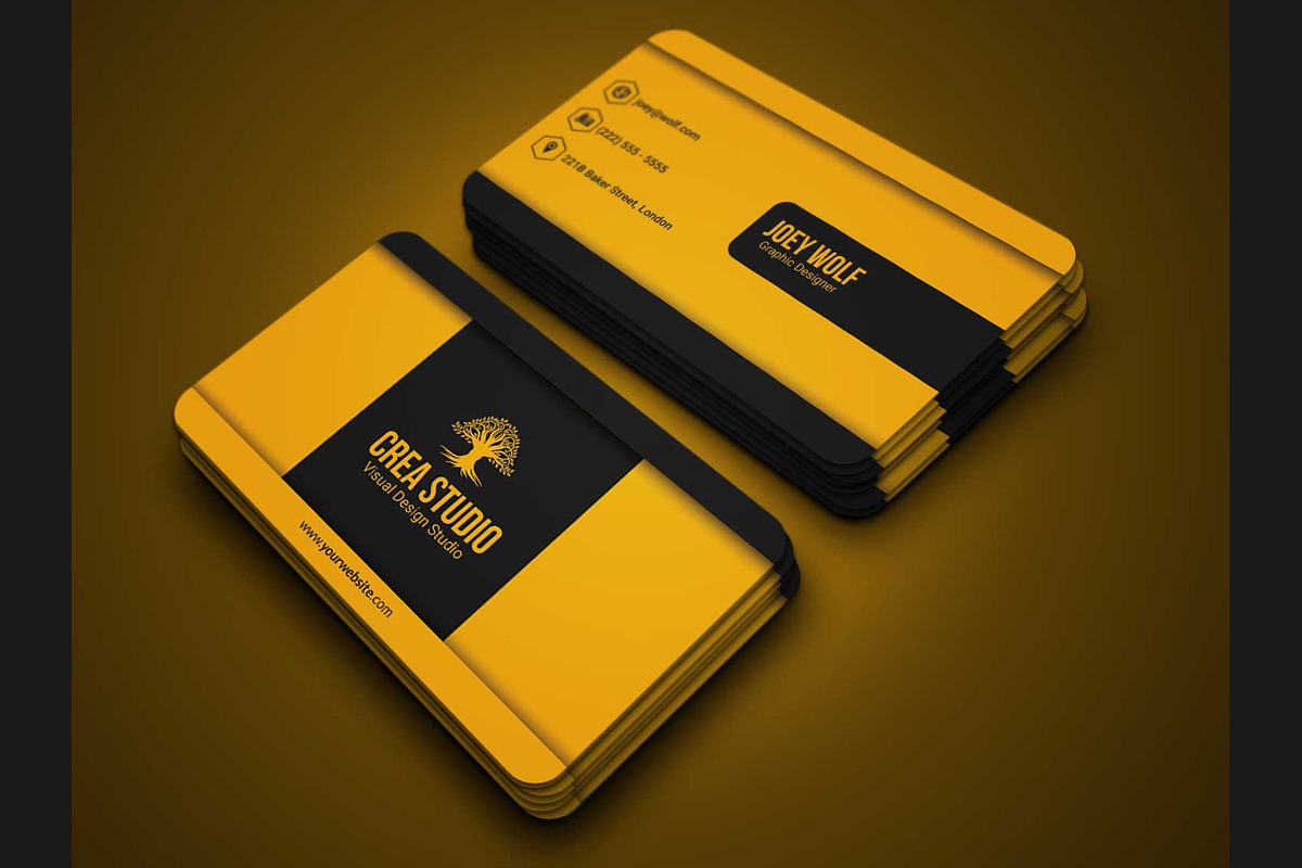 Business Card - Yellow, a Business Card Template by Midgardians