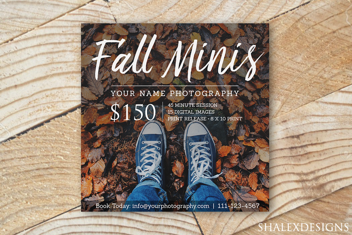 Fall Mini Sessions Template, a Flyer Template by ShalexDesigns
