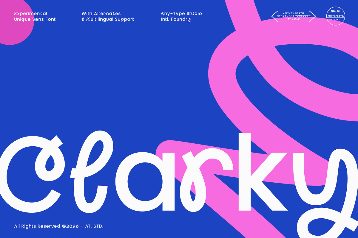 Clarky Playful Font, a Sans Serif Font by Any-Type® Foundry (Photo 1 of 8)