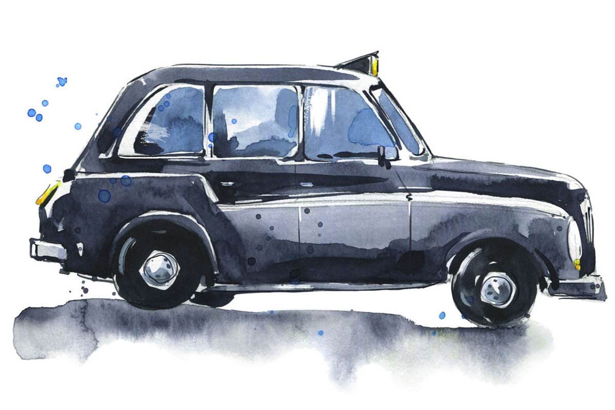 London black cab watercolor sketch, an Illustration by Kamenuka (Photo 3 of 4)